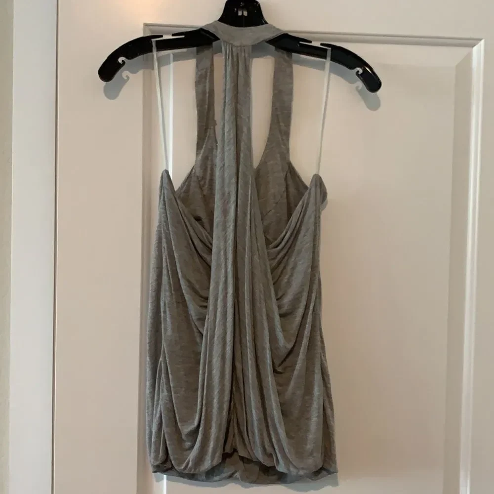 SCARLET SKYE Drape Back Embellished Grey Top M - Picture 7 of 9